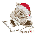 Cartoon Christmas Bear 14CT Stamped Canvas Cross Stitch DIY Embroidery  1