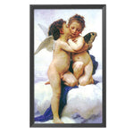 Angel 3 Strand 11CT Stamped Fabric Cross Stitch DIY Set  Kids Kissing 1049