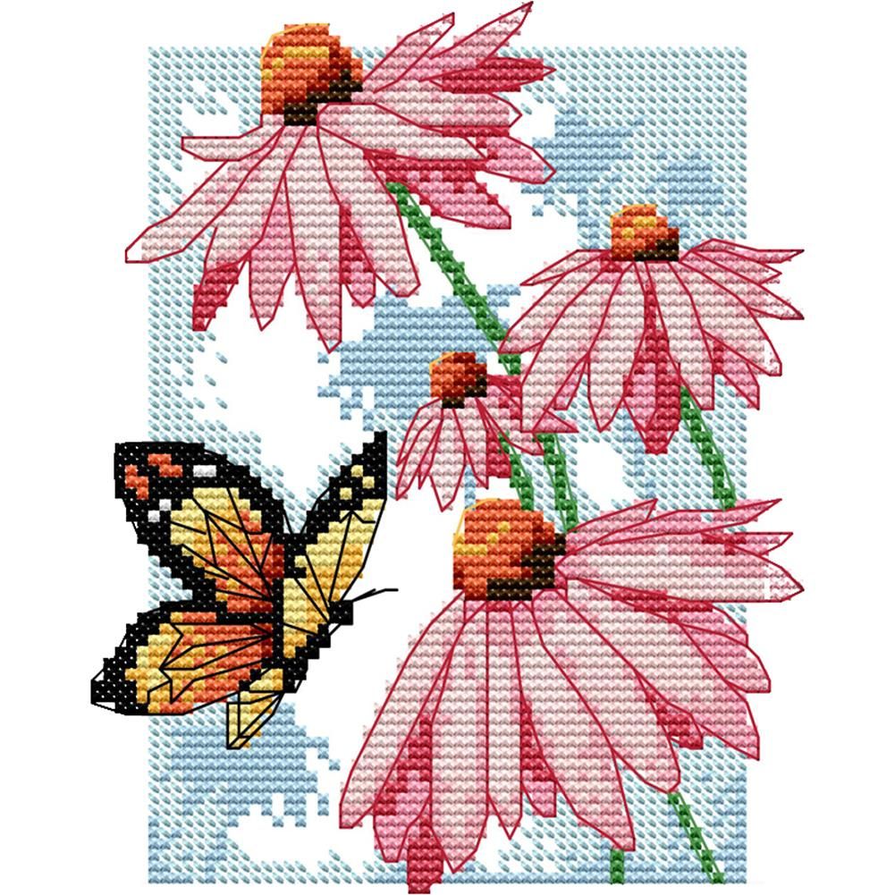 (19*17cm)14ct Stamped Cross Stitch - Flowers