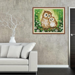 (47*39cm)14ct Stamped Cross Stitch - Owl