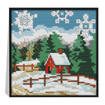 14CT Stamped Cross Stitch Winter Scenery Needlework Embroidery  F721