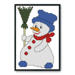 Snowman Cross Stitch Kit 14CT Stamp Embroidery Thread Needlework  KB054