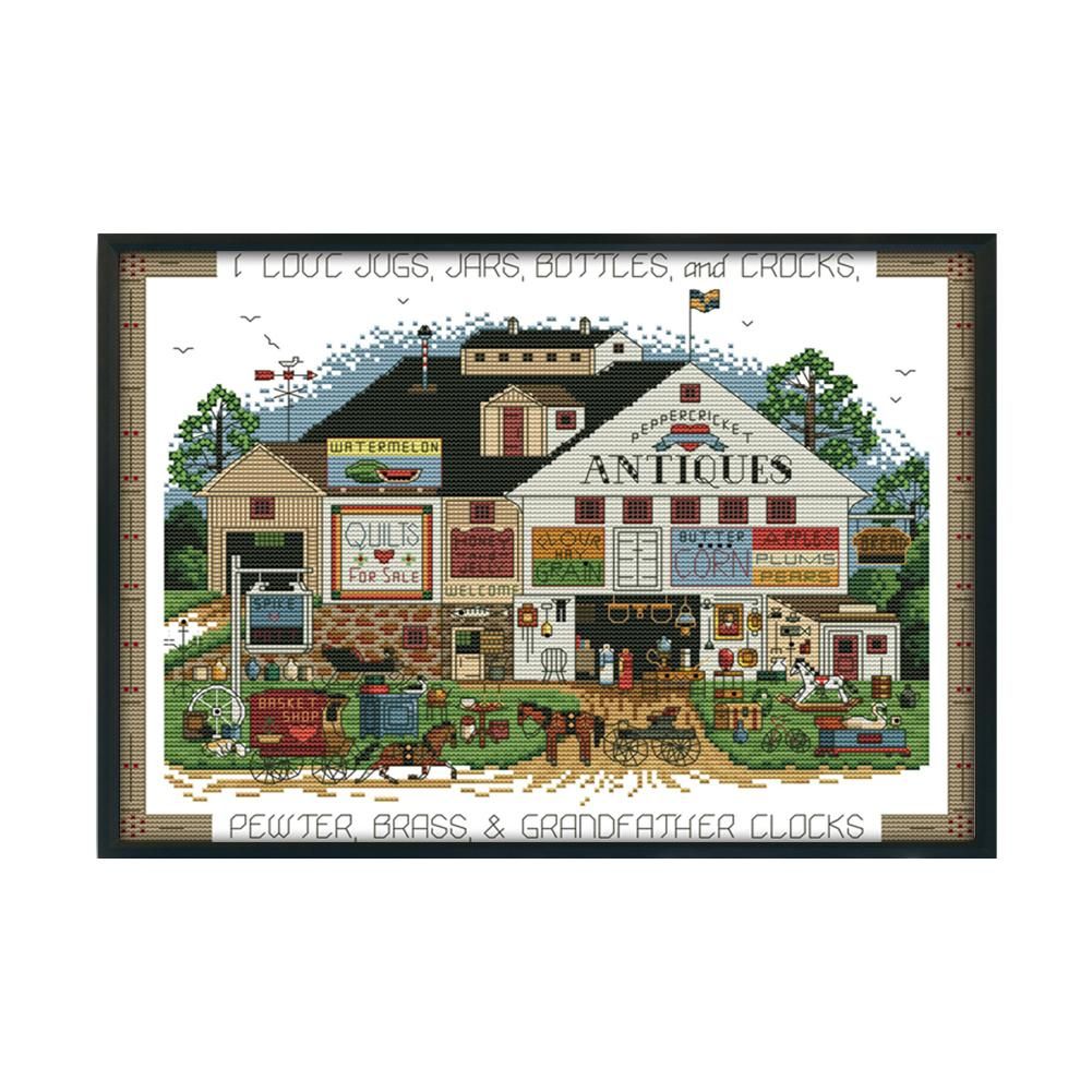 Home Cross Stitch 14CT Stamped Canvas Embroidery  F540 Shopping Festival