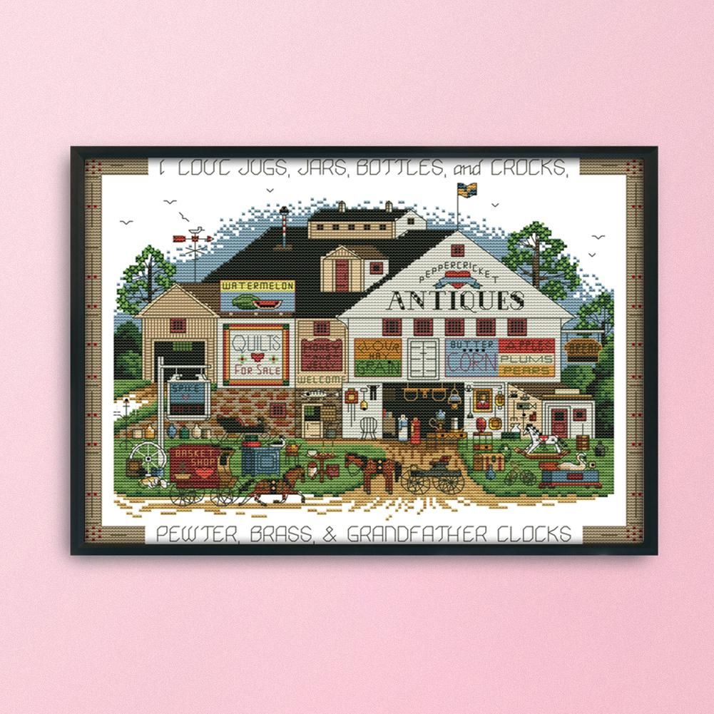 Home Cross Stitch 14CT Stamped Canvas Embroidery  F540 Shopping Festival