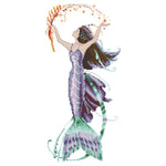 Fish Tail Girl 14CT Stamped Fabric Cross Stitch DIY Set  Purple Tail R850