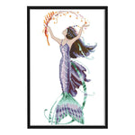 Fish Tail Girl 14CT Stamped Fabric Cross Stitch DIY Set  Purple Tail R850