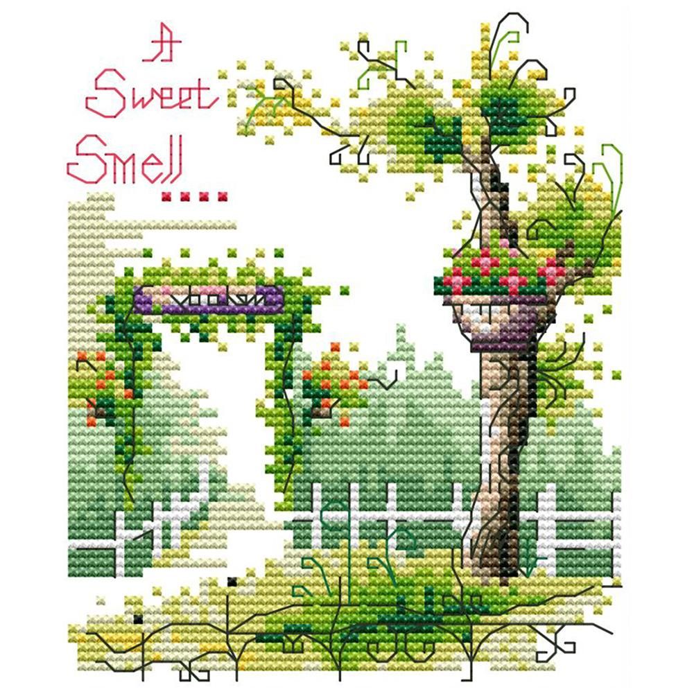 Four Season Scenery 14CT Stamped Cross Stitch Embroidery Set  Spring FA060