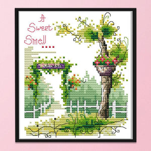 Four Season Scenery 14CT Stamped Cross Stitch Embroidery Set  Spring FA060