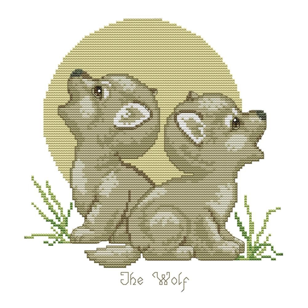 DIY Room Howling Wolf Needlework Kit 14CT Stamp Canvas Cross Stitch  D532