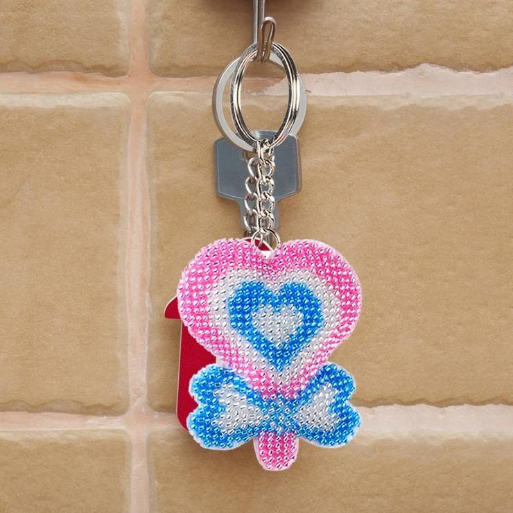 Bead Embroidery Keychain - Love Lollipop