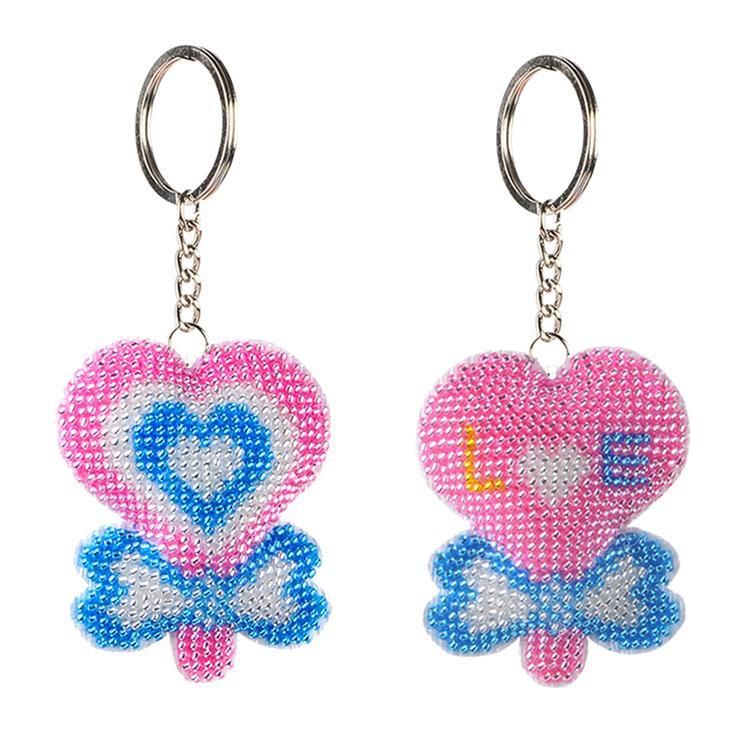 Bead Embroidery Keychain - Love Lollipop