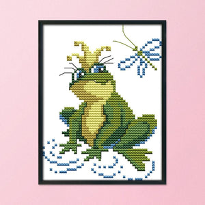 14CT Stamped Cross Stitch Needlework Kits DIY Cotton Thread  D511 Frog