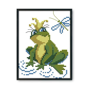 14CT Stamped Cross Stitch Needlework Kits DIY Cotton Thread  D511 Frog