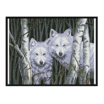 DIY 14CT Stamped Kit Needlework Cross Stitch Artwork  D317 Wolf in Forest