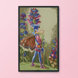 Canvas Kit Needlework DIY Cross Stitch 14CT Stamped  RA277 Butterfly Fairy