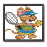 Cross Stitch Canvas DIY 14CT Stamped Needlework Crafts  K883 Sports Mouse