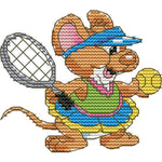 Cross Stitch Canvas DIY 14CT Stamped Needlework Crafts  K883 Sports Mouse