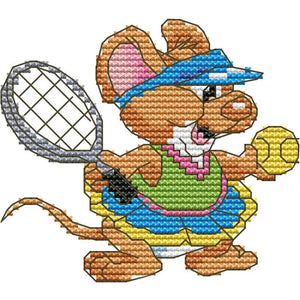 Cross Stitch Canvas DIY 14CT Stamped Needlework Crafts  K883 Sports Mouse