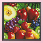 Fruit Harvest Stamped Cross Stitch 11CT Embroidery  Apple Strawberry 0694