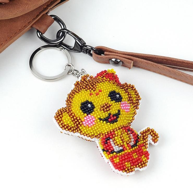 Bead Embroidery Keychain - Monkey