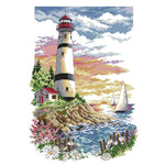 Cross Stitch Kits DIY Lighthouse 14CT Stamped Needlework 30 X 40cm  F782