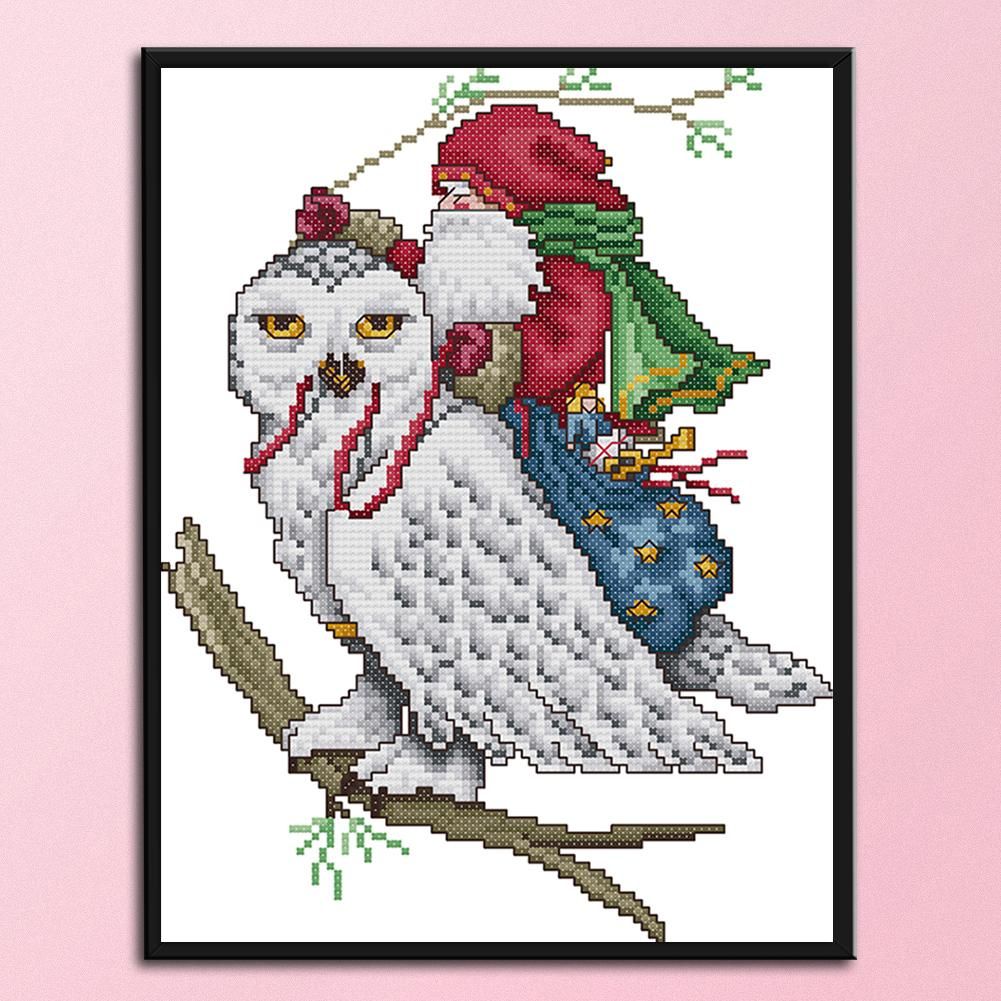 Santa Eagle Cross Stitch 14CT Stamped DIY Print Canvas Needlework  C589