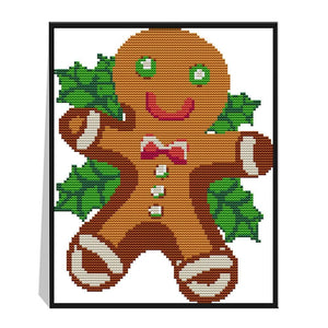 Christmas Cookies 14CT Stamped Canvas Cross Stitch Kit DIY Embroidery  3