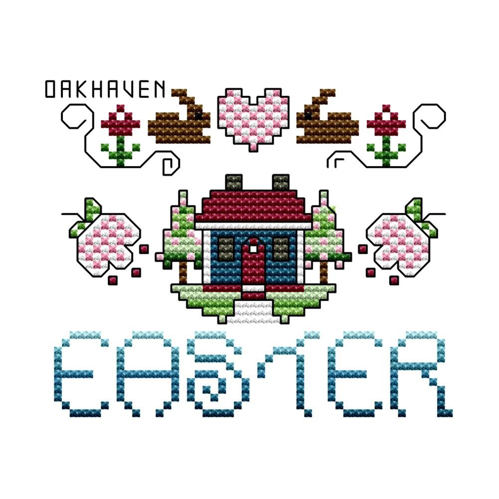 Easter 14CT Stamped Print Cross Stitch Kit DIY Embroidery Canvas  KB005