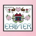 Easter 14CT Stamped Print Cross Stitch Kit DIY Embroidery Canvas  KB005