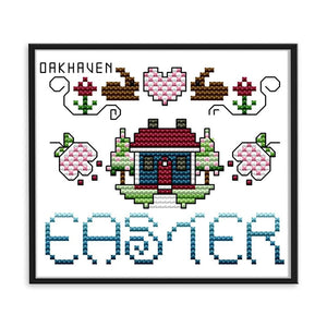 Easter 14CT Stamped Print Cross Stitch Kit DIY Embroidery Canvas  KB005