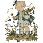 Girl in the Flower DIY Cotton Cross Stitch Painting 14CT Needlework (RA326)