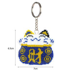 Bead Embroidery Keychain - Fortune Cat