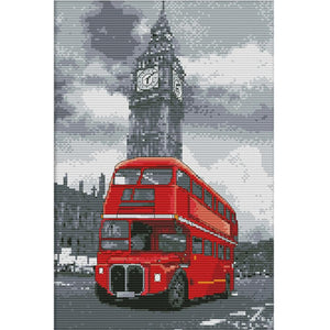 J453 Bus Cross Stitch Kits DIY Embroidery Cloth Needlework Home Decor