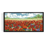 14CT Stamped Cross Stitch Poppy Flower Sea Needlework Embroidery  F775