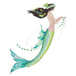 Fish Tail Girl Woman 14CT Stamped Fabric Cross Stitch Set  Blue Tail R849