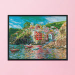 14CT Stamped Cross Stitch Seaside Town Needlework Embroidery Craft  FA065