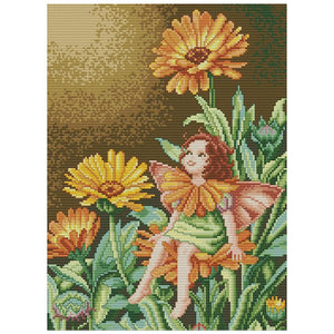 Canvas Kit Needlework DIY Cross Stitch 14CT Stamped  RA278 Butterfly Fairy