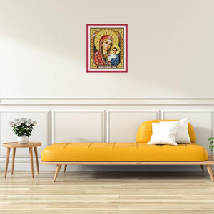 14CT Stamped Virgin and Child DIY Cross Stitch Canvas Needlework  R266 4