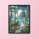 DIY Cross Stitch Embroidery 14CT Stamp Canvas Needlework  F570 Garden Door