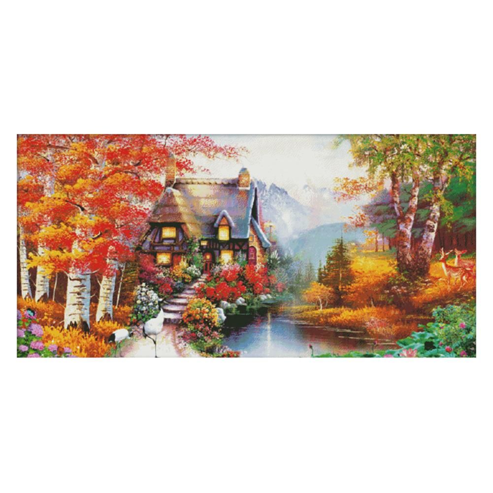 14CT Stamped DIY Cross Stitch Kit Embroidery Needlework  F464 Landscape 3