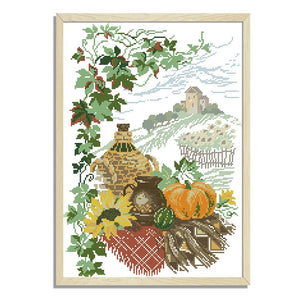 Cross Stitch Embroidery Kit DIY 14CT Stamped Handwork  F447 Harvest Season