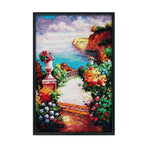 DIY Cotton Cross Stitch 14CT Stamp Canvas Embroidery Kit  F526 Flower Path