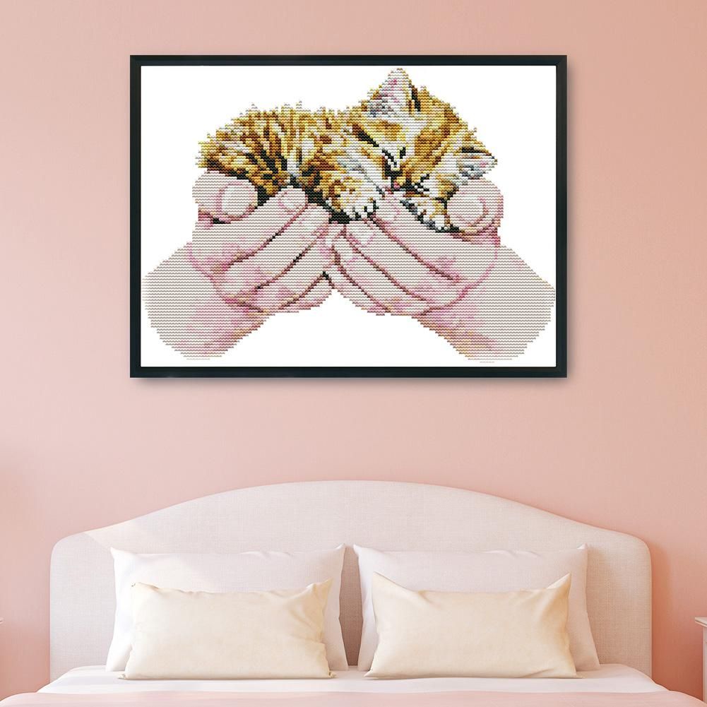 Animal Cross Stitch Embroidery Kits 14CT Stamped Art Picture  D840 Tiger