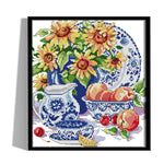 14CT Stamped Cross Stitch Kits DIY Sunflowers Needlework 33 X 30cm  3