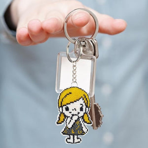 Bead Embroidery Keychain - Childhood Girl