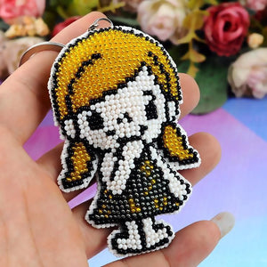 Bead Embroidery Keychain - Childhood Girl