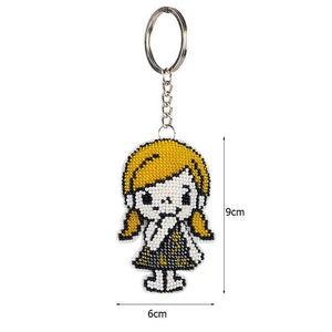 Bead Embroidery Keychain - Childhood Girl