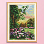 14CT Stamped Cross Stitch Corner of Garden Needlework Embroidery  F698