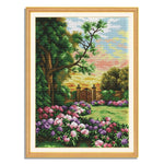 14CT Stamped Cross Stitch Corner of Garden Needlework Embroidery  F698