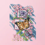 Stamped Cross Stitch Butterflies Plant 2 Strand 14CT Embroidery Set  DA050